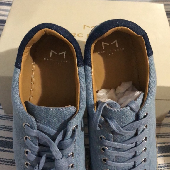 Marc Fisher Mandia2 Denim Platform Espadrilles Size 8 - Picture 5 of 8